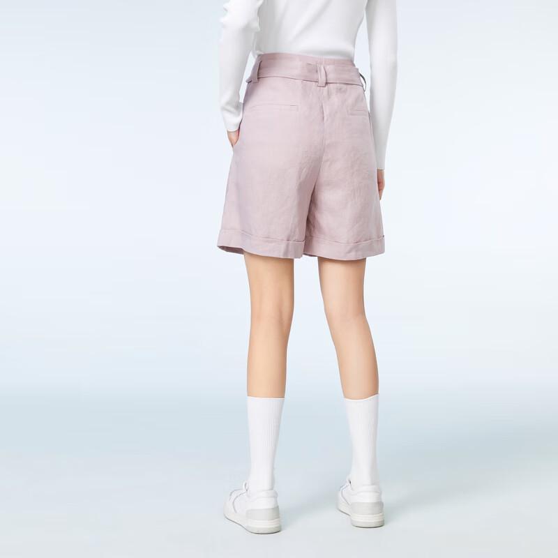 OVVOVV Women's Linen Casual Shorts with Belt