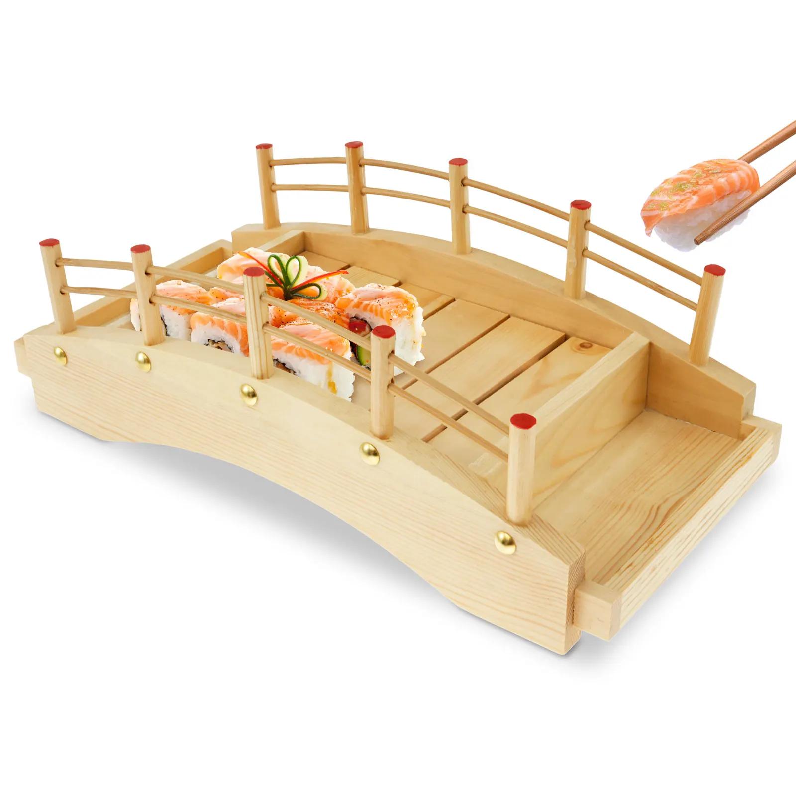 

Поднос Деревянный Мост для Суши Сервировочная Тарелка Японский Стиль Декоративный Поднос для Подачи Суши для Дома Кухни Ресторана
