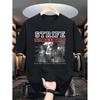 STRIFE Men'S Vintage Rock Band Graphic T-Shirt - Heavyweight 100% Cotton Tee With Red Accents - Loose Fit Crew Neck Shirt For Concerts, Casual
