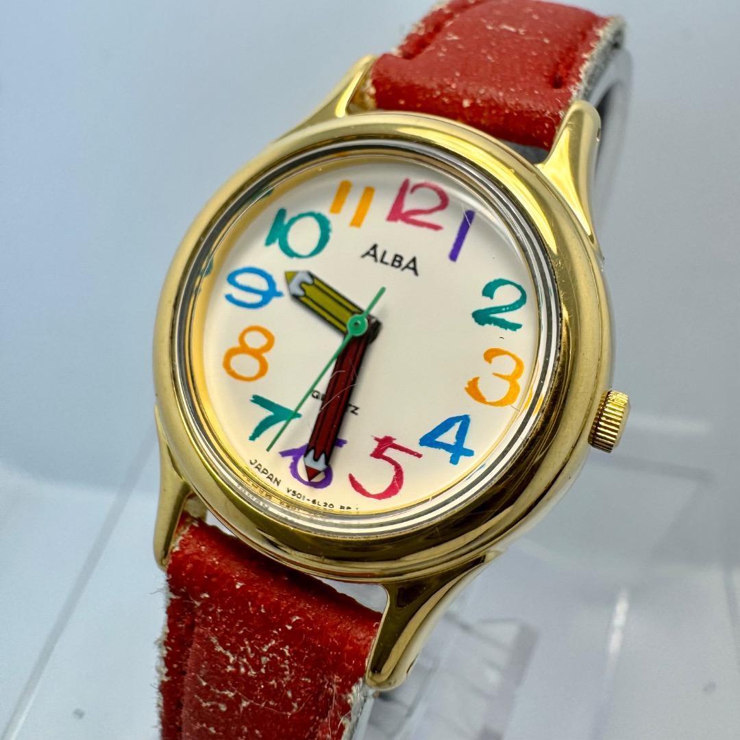 Actual Operation: Rare  SEIKO Seiko ALBA Alba Watch Colorful Pencil Vintage