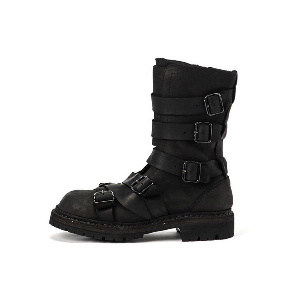 

Yamamoto style dark multi-layer belt buckle Martin boots tooling locomotive boots punk knight boots men s and women s retro pirate boots 35