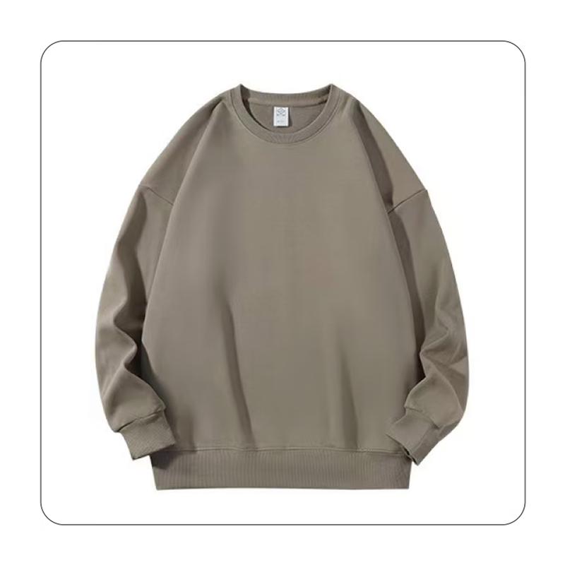 

Qijian Унисекс Осенний Повседневный Свитшот Оверсайз Однотонный с Круглым Вырезом S