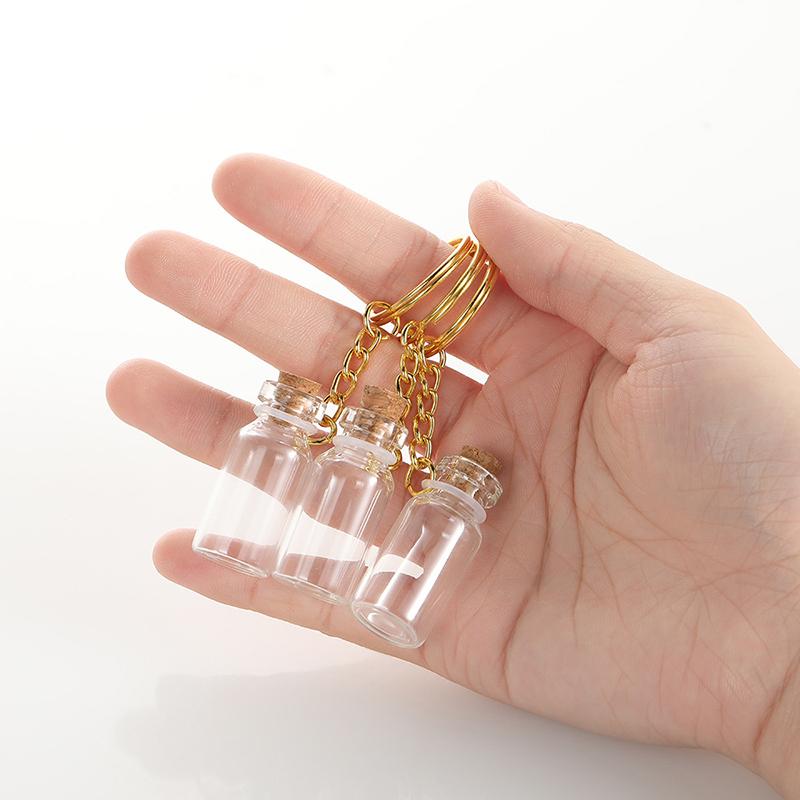 1/5Pcs Transparent Mini Glass Bottle Cork Diy Decoration Exquisite Drifting Wishing Message Cute Jars Containers Gifts 2Ml