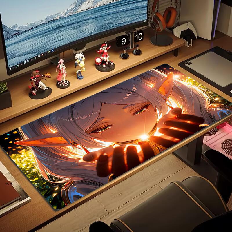 Beliebter Anime Mauspads Große Gaming Tischunterlage Rutschfest Laptop Tablet Großes Mauspads Xxl Matte Mini PC Spielmatte Mit Verriegelter Kante