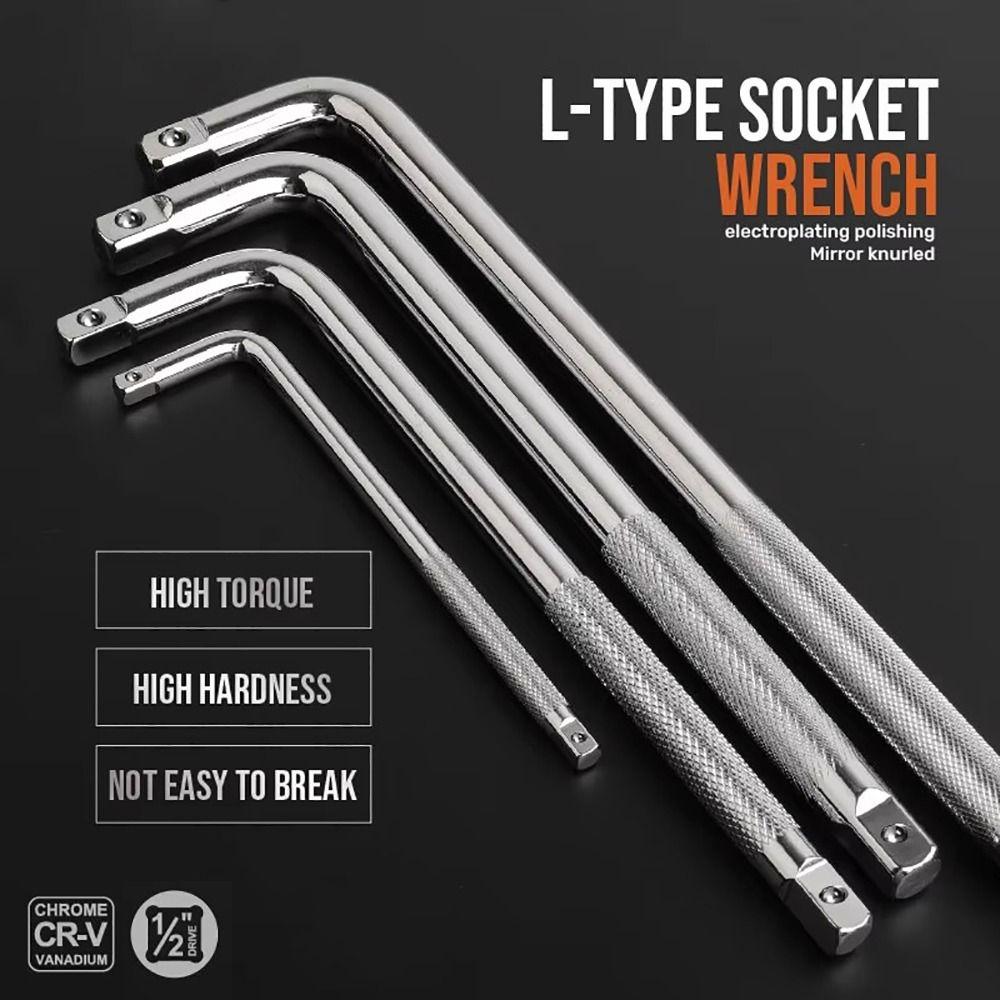 Hand Tool 1/2" Drive Socket Extension Bar CR-V Silver Breaker Bar 200-350mm Extension Bar