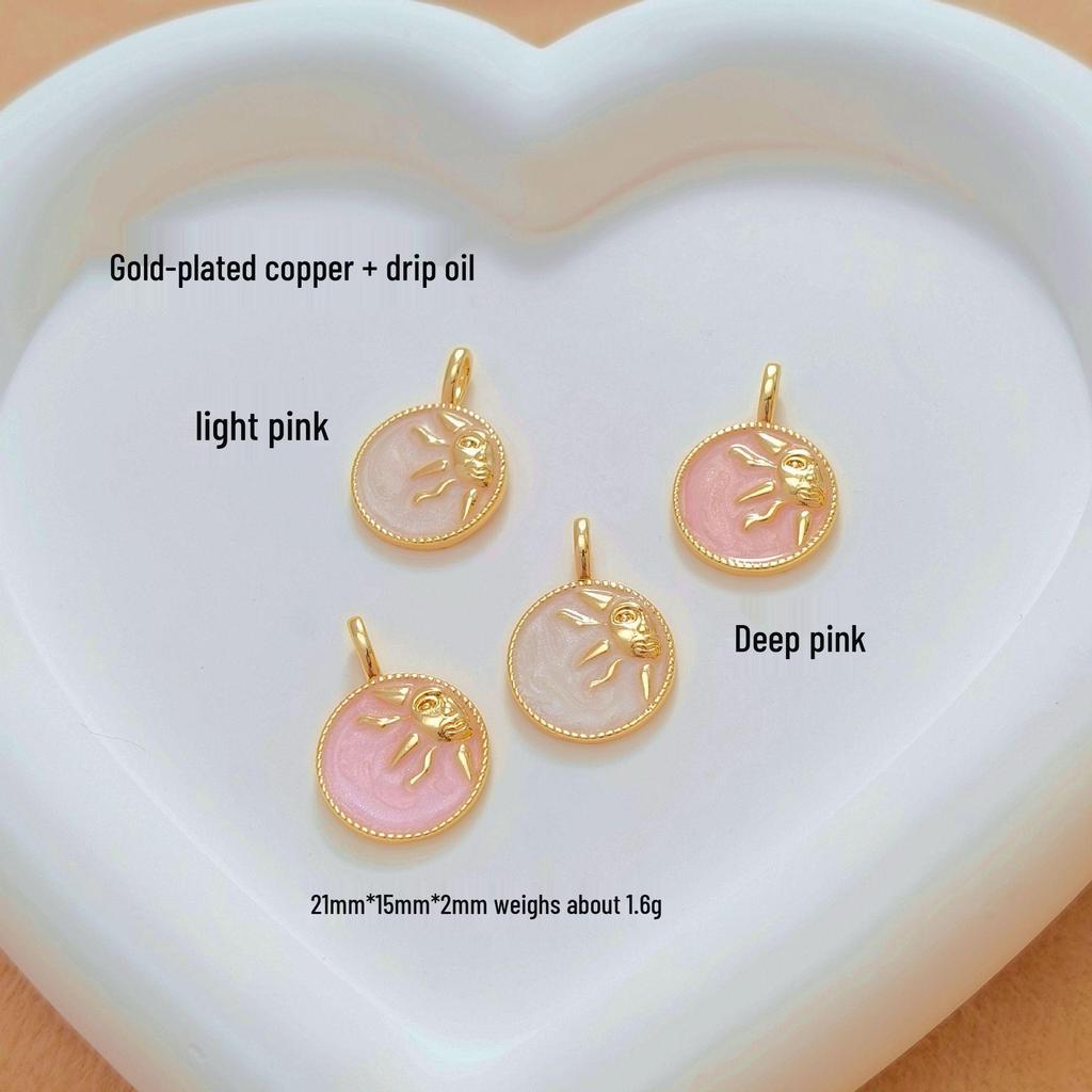European & American Gold-Plated Moon Star Copper Pendant Necklace for Women
