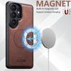 Frosted Feel Faux Leather Magnet Wireless Charging Phone Case  for Samsung Galaxy S26 Ultra S25 S24 S23 S22
