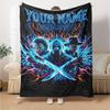 Name Custom Horror Themed Print Flannel Blanket High Quality Warm Comfortable Cover for All Seasons Perfect for Gifts Home Decor