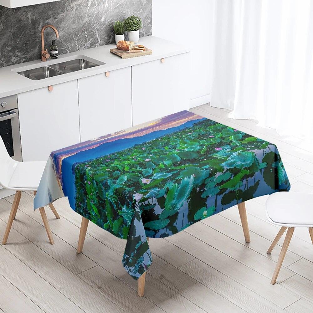 Rose Flower Tablecloth Restaurant Table Decoration Wedding  Anti-Stain Rectangular  Home