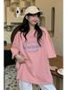 Sommer 2024 Koreanischer Retro Midilänge Locker Übergröße Trendiges Damen Kurzarm T-Shirt