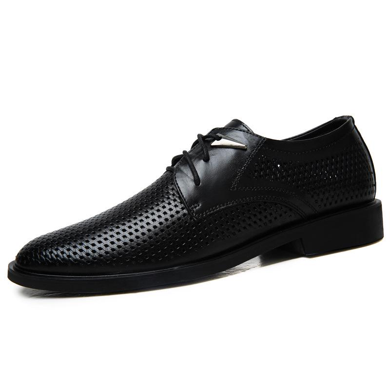 Men s Retro Burnished Leather Business Shoes, Breathable, Hollow Design, Large Sizes Available 39