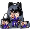 3D Animation Wukong Dragon Ball Super Student School Bag Backpack Lunch Bag Pencil Bag Three-Piece Set