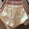 Women's High Waist Waffle Shorts - Summer Casual and Loose Fit Fitness Pants