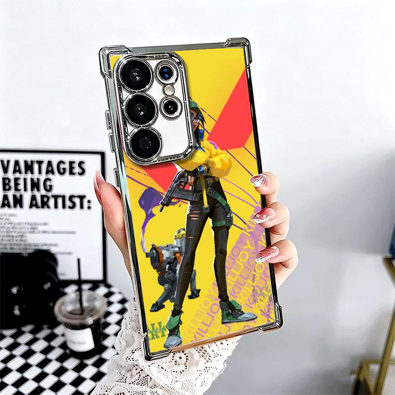 

V-Valorant Killjoy Soft Phone Case For Samsung Galaxy S26 Ultra S25 Edge S24 FE S23 Plus S22 S21 + S20 Plating Anti-Fall Fundas Samsung S22 Ultra