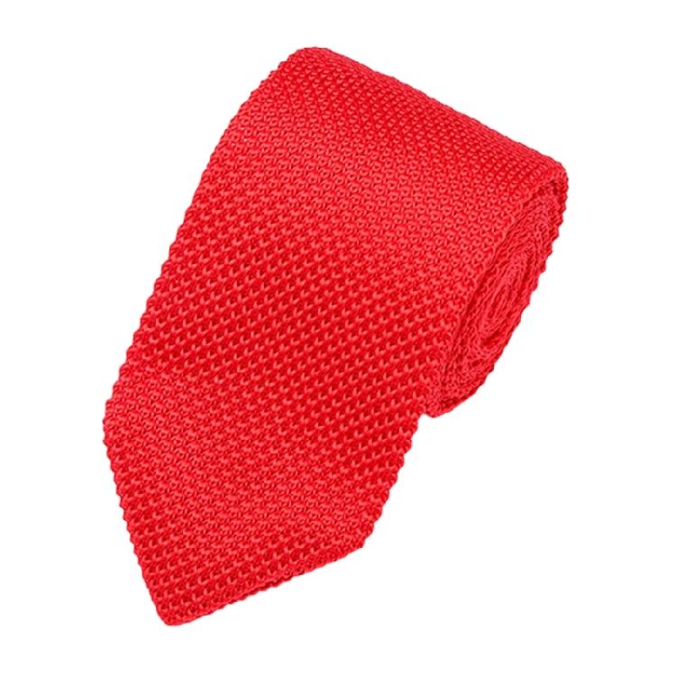 Solid Color Necktie Flexible Knitted Tie Easy Maintenances Polyester Fabric Neckwear for Work Holiday Formal Event