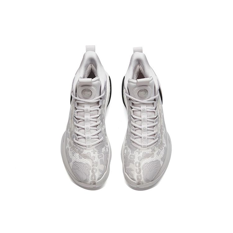 Anta KT7 Thompson Rocco Cushioning Support High-Top Basketball Shoes Men Sneaker Gray White 112141101-5