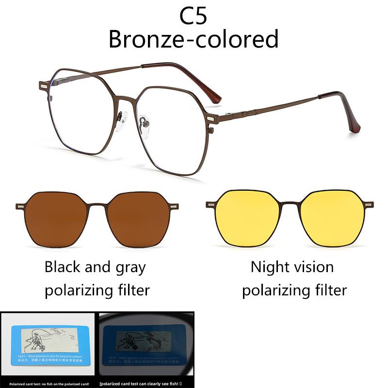 

Myopia Irregular Metal Frames Prescription Multifunctional Polarized -0.5 To -6.0 Magnetic Sunglasses Clip Shortsighted 0