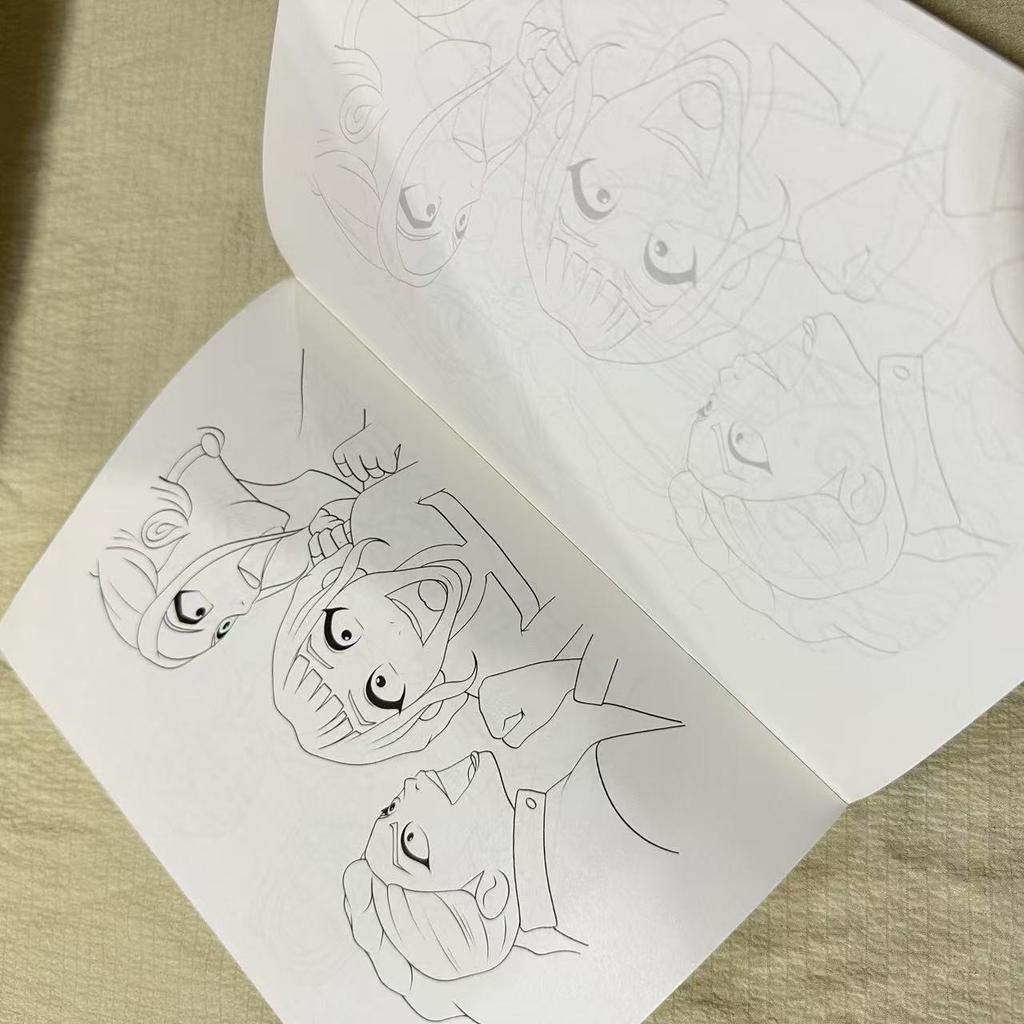 Korean Pop Devil Hunter Coloring Book Animation Character Rumi Mila Zoe Adorable Line Drawing Book Children's Present