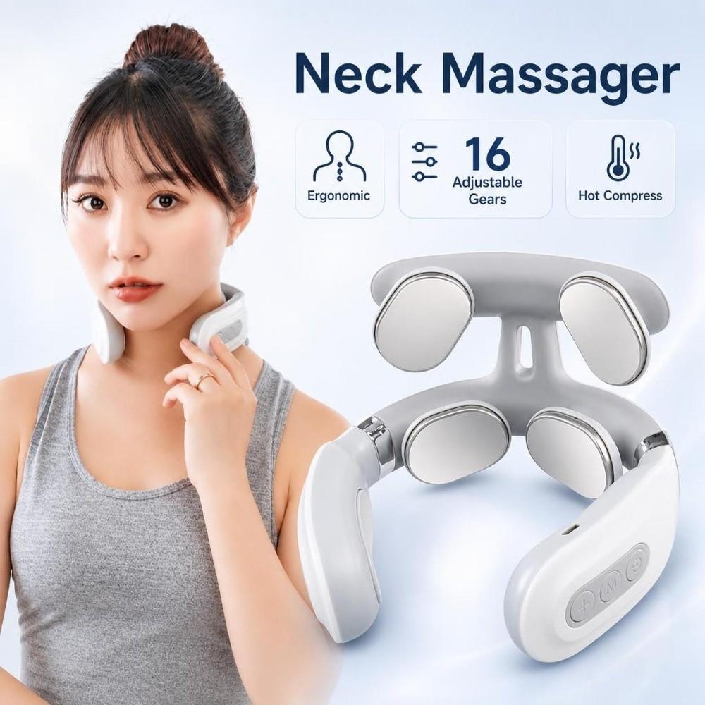 6 Modes Neck Massager Ergonomic Pulse Neck Massager Wellness Neck Relaxation Device Travel