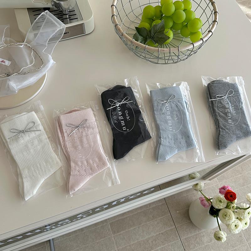 Damen Sommer Dünne Schleife Ballett Mesh Atmungsaktiv Einfarbig Allzweck Knochenlose Röhren Stulpen Socken