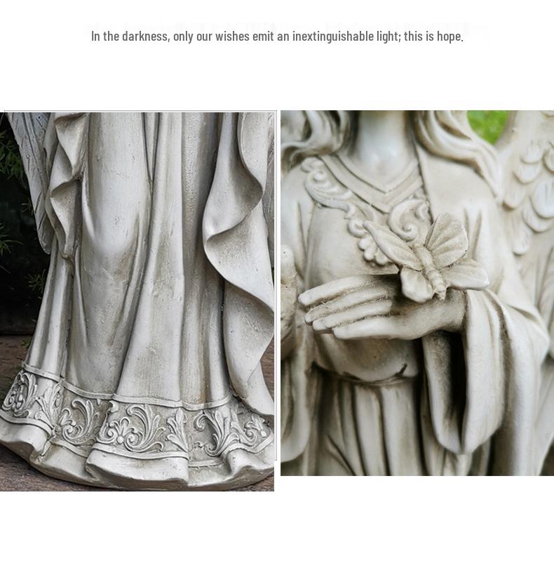 European Angel Girl Resin Sculpture for Garden Decor