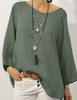 Women's Autumn Cotton Linen Long Sleeve Solid Color Loose Top