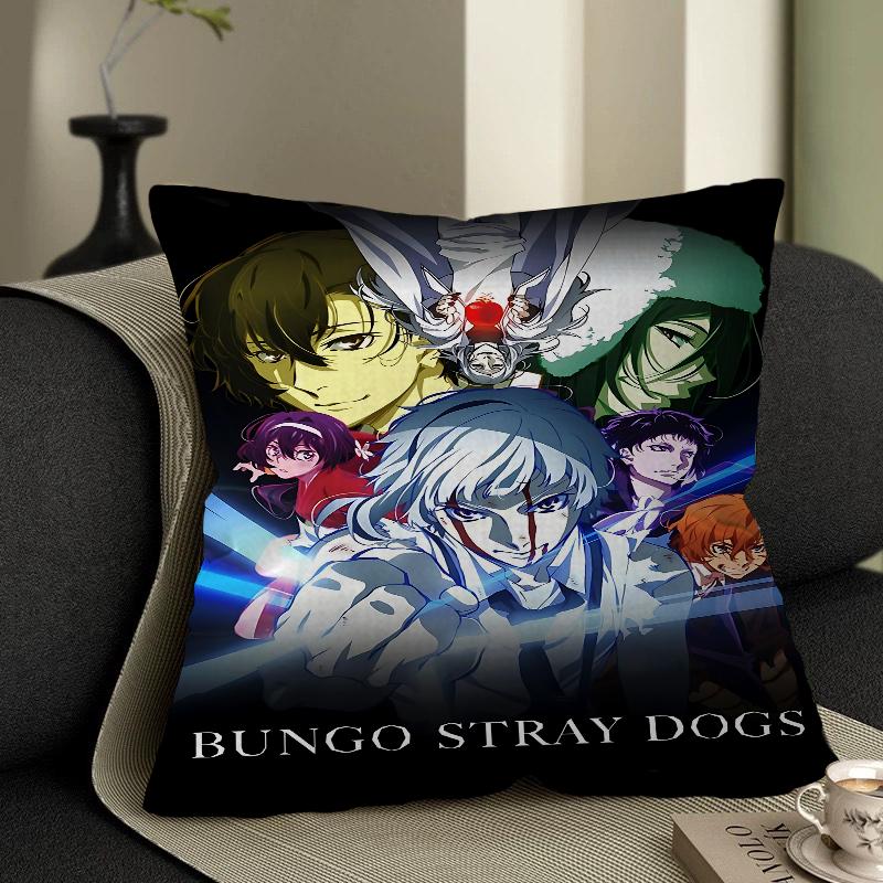 B-Bungo Stray Dogs Anime Kissen Anime Kissen Sofa Bett Kopfkissenbezug Kissenbezug 45x45 Cm Mode