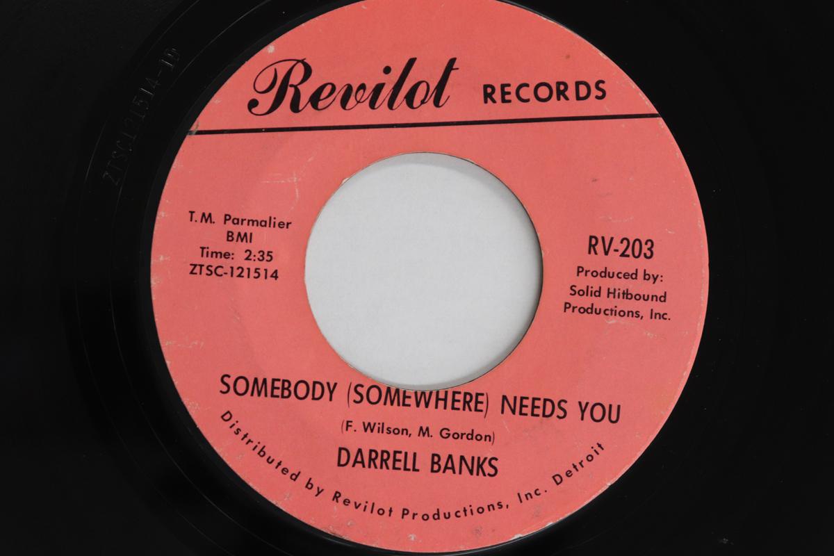 

7inch Record DARRELL BANKS - Somebody (Somewhere) Needs You / Ba RV203 REVILOT RECORDS 1966 US Soul/Funk Used