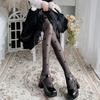 Women Star Print Tights Ultra-thin Nylon Thigh High Summer Stockings Pantyhose Women JK Japanese Style Y2k Girls Black Tights
