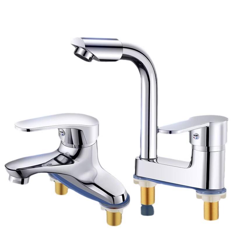 Vintage Double-Handle Kitchen Faucet with Hot & Cold Mixer