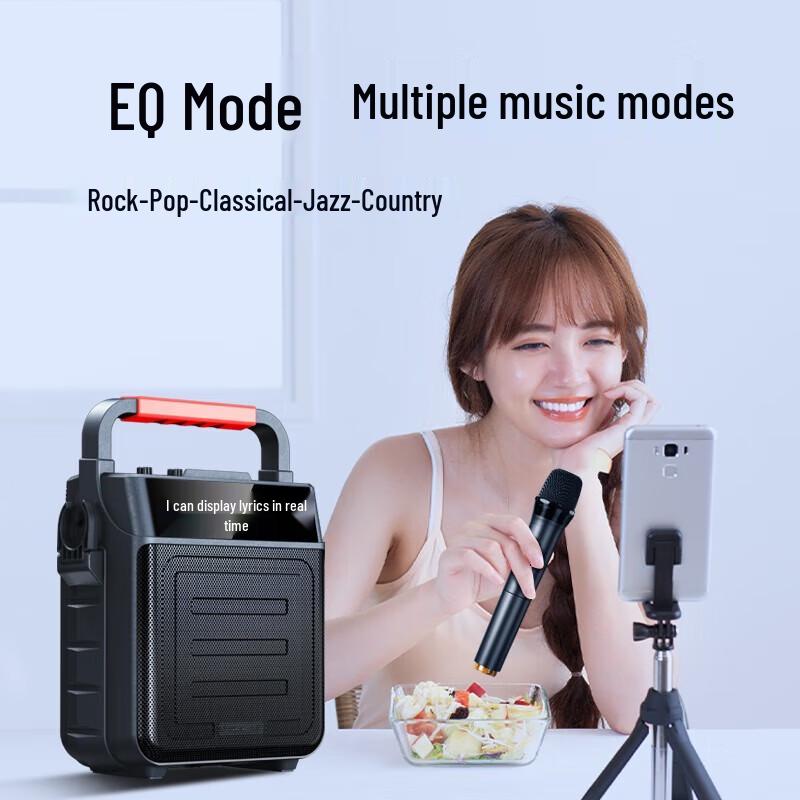 NEWMINE K22 Portable Bluetooth Speaker with Lyric Display CN plug (adapter included) (CN version)