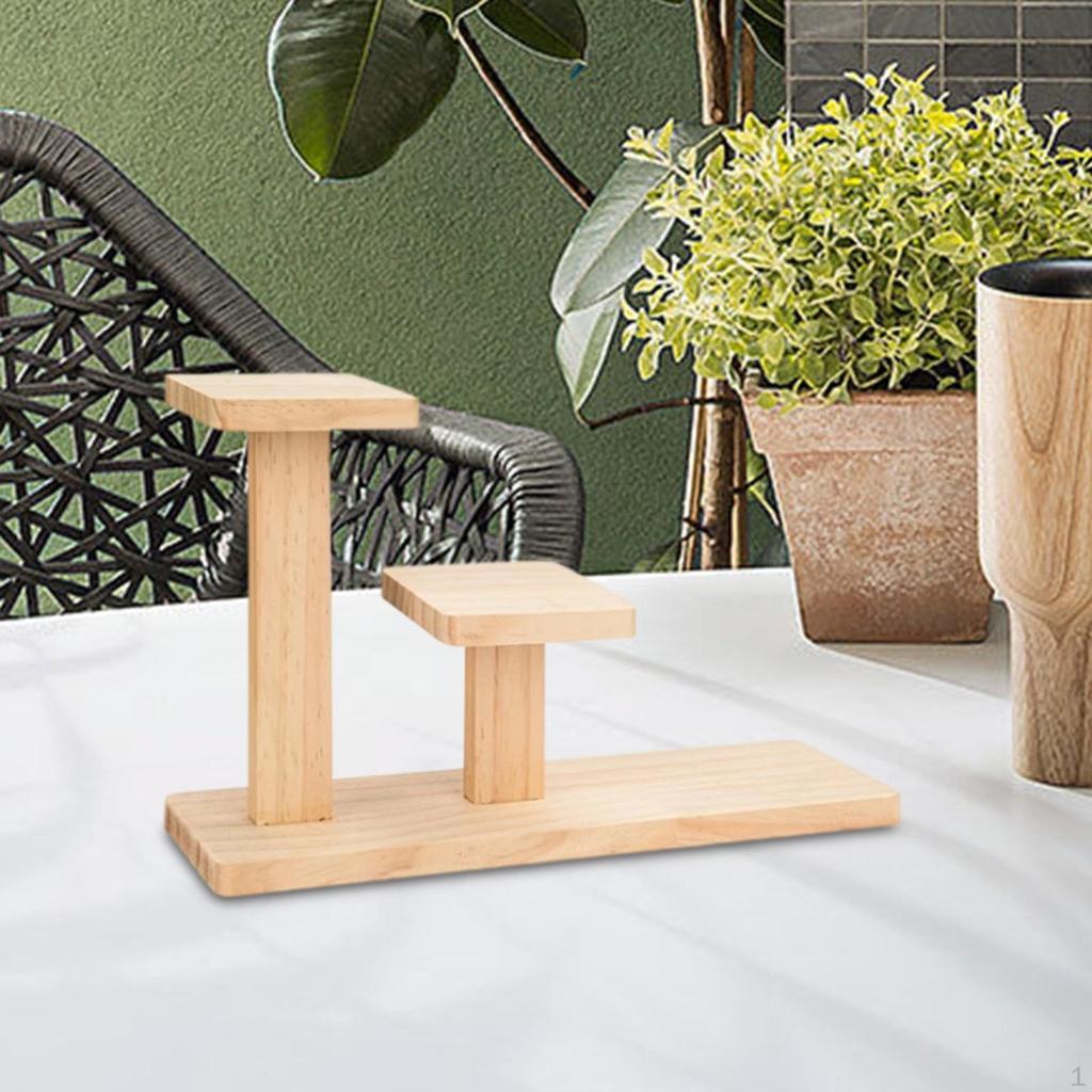 Dřevěný stojan na rostliny pro vnitřní použití, Stolní stojan, 3patrový policový držák na parapet, Stojan na květiny