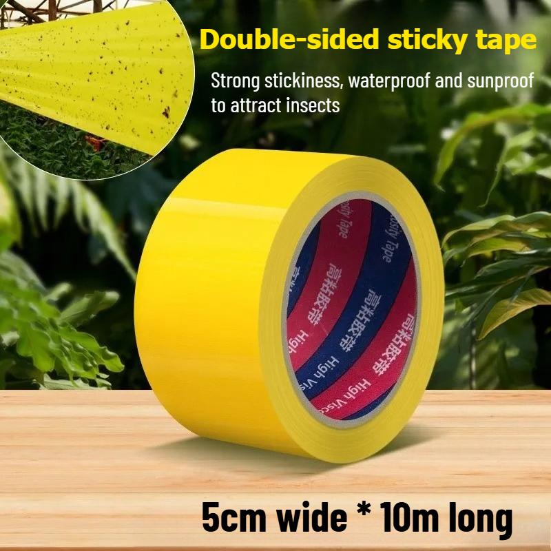 Yellow Double-Sided Insect Proof Tape Tree Banding Sticky Trap for Orchard Garden Pest Control Prevents Ants Moths & Climbing Insects effectively 5cm*10m