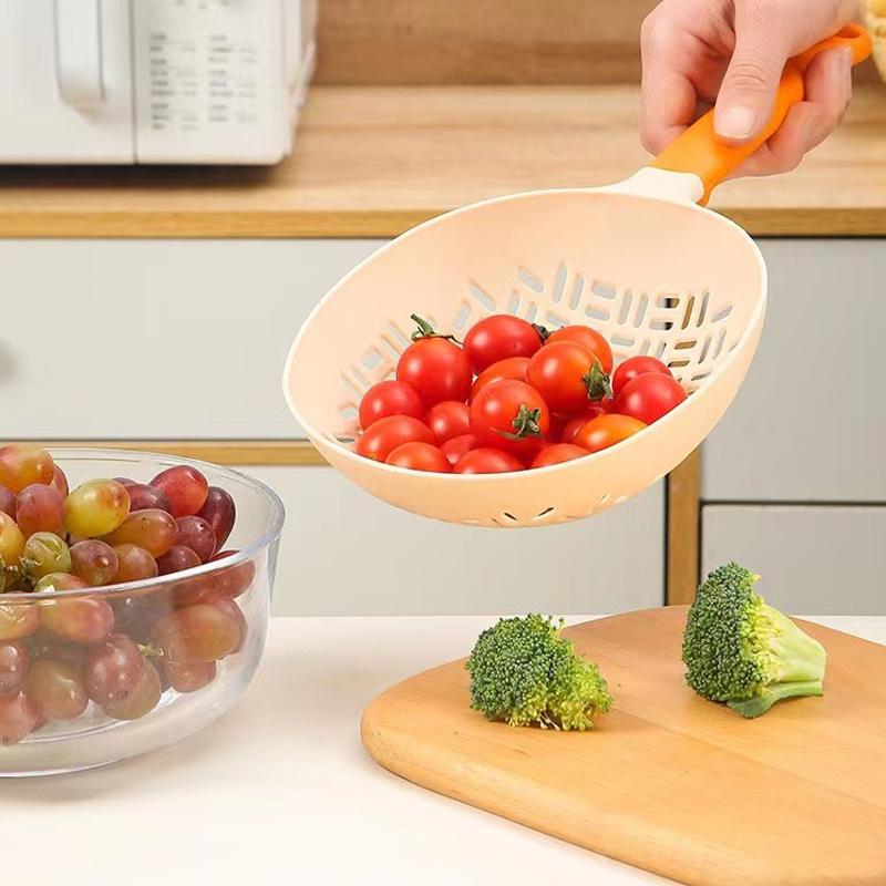 Heat-Resistant Food-Grade Noodle Colander With Efficient Hole Design Plastic Vegetable Strainer For Dumpling Wonton