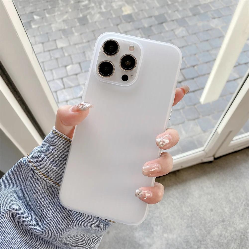 

Роскошный матовый ультратонкий противоударный чехол в полоску для iPhone 15 14 13 Pro Max 15Plus 15Promax, полупрозрачный бронированный жесткий тонкий чехол For iPhone 13Pro Max