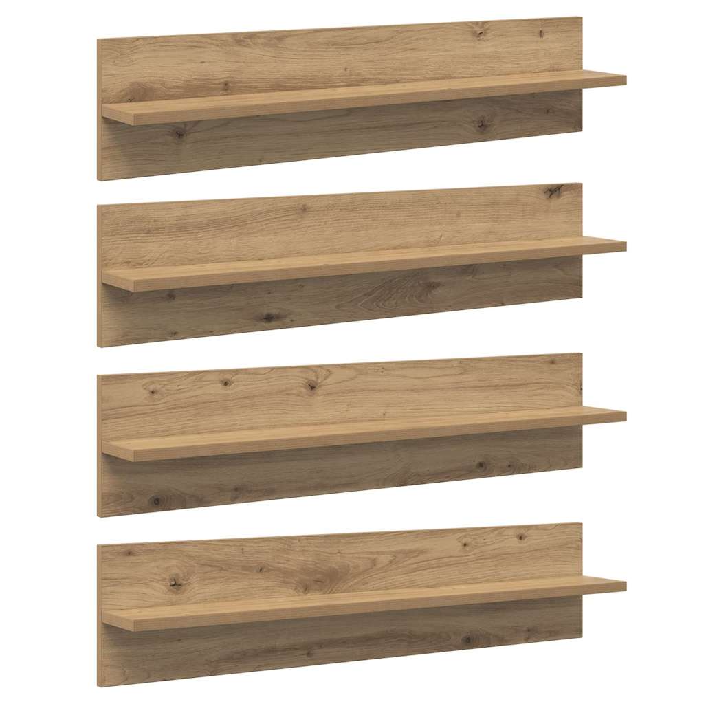 Wall Shelf Set 4 pcs Artisan Oak Finish 80 x 11.5 x 18 cm Engineered Wood