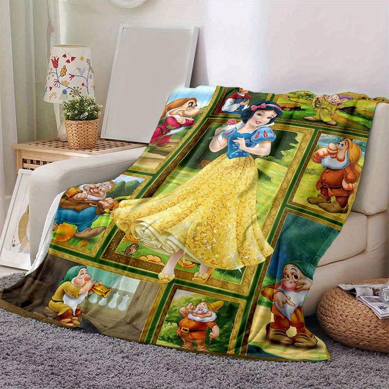 Плед «Белоснежка и семь гномов» Ультрамягкий, Теплый, Уютный Плед для Гостиной, Дивана, Всесезонный Дорожный Аксессуар Милый Мультяшный Персонаж 80x120cm