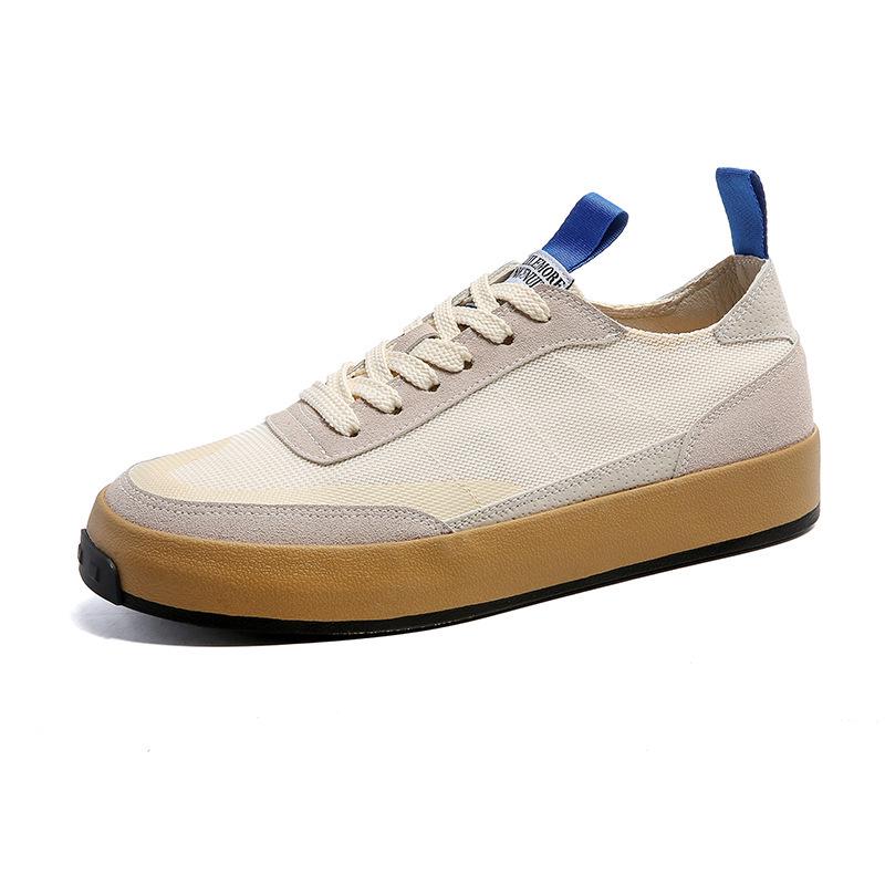 

Мужские летние ретро парусиновые кроссовки - Дышащие спортивные туфли из сетки ледяного шелка 42 бежевый