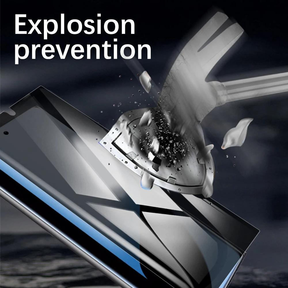 3 szt. Szkło hartowane chroniące prywatność z odblokowywaniem na odcisk palca dla Samsung Galaxy S26 S25 Edge S24 Ultra S23 S22 S21 Plus S20 FE Note20 Ochrona ekranu Anti-spy