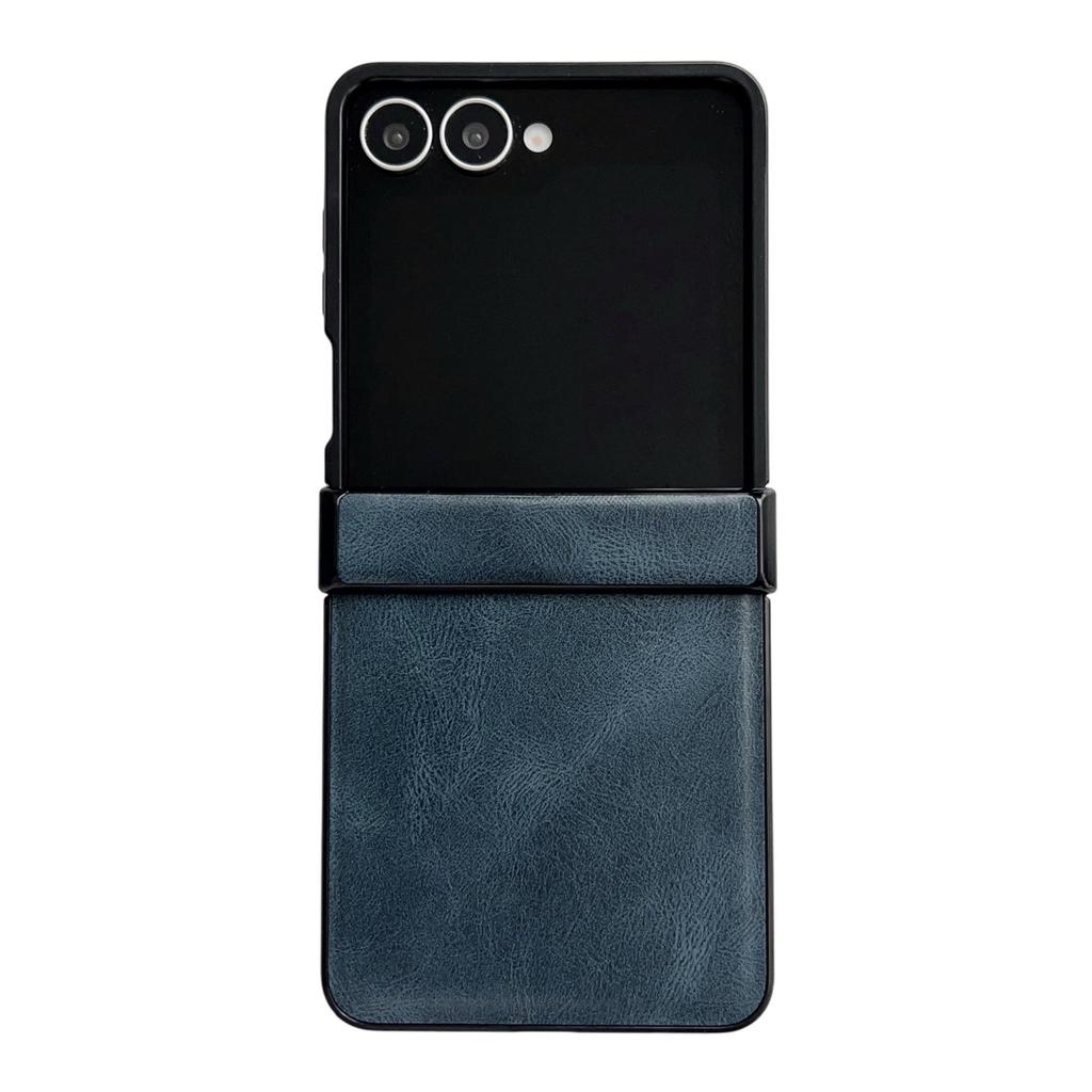 Samsung Z Flip7 Retro Crazy Horse Leather Magnetic Phone Case, Compatible with Flip6/5, Three-Section, Folding Drop-Proof Protective Cover.