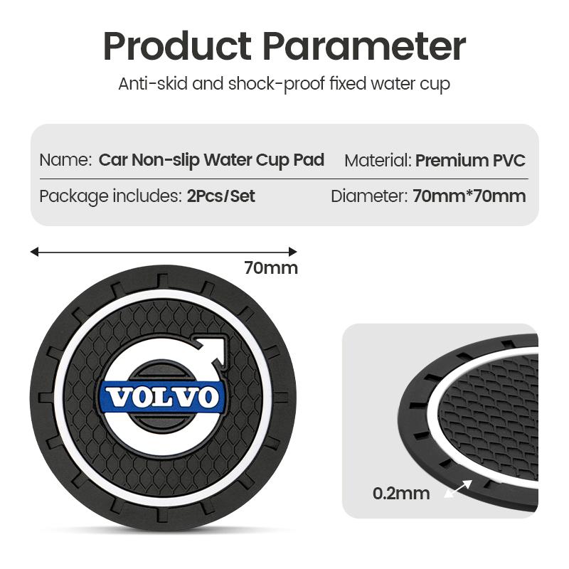 Car Coaster Water Cup Bottle Holder Anti-slip Pad Mat Silica Gel Waterproof For Volvo XC40 XC60 XC90 V60 V40 S90 S60 Accessories