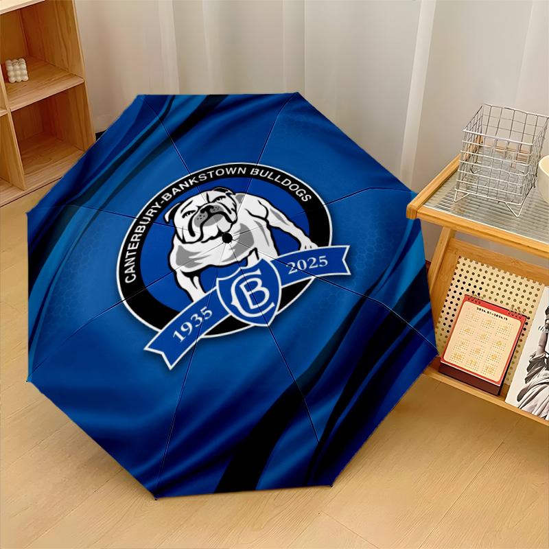 Canterbury-Bankstown Bulldogs Print Auto 8?Ribs Folding Umbrella Wind Resistant Lightweight Automatic Umbrella For Daily Travel