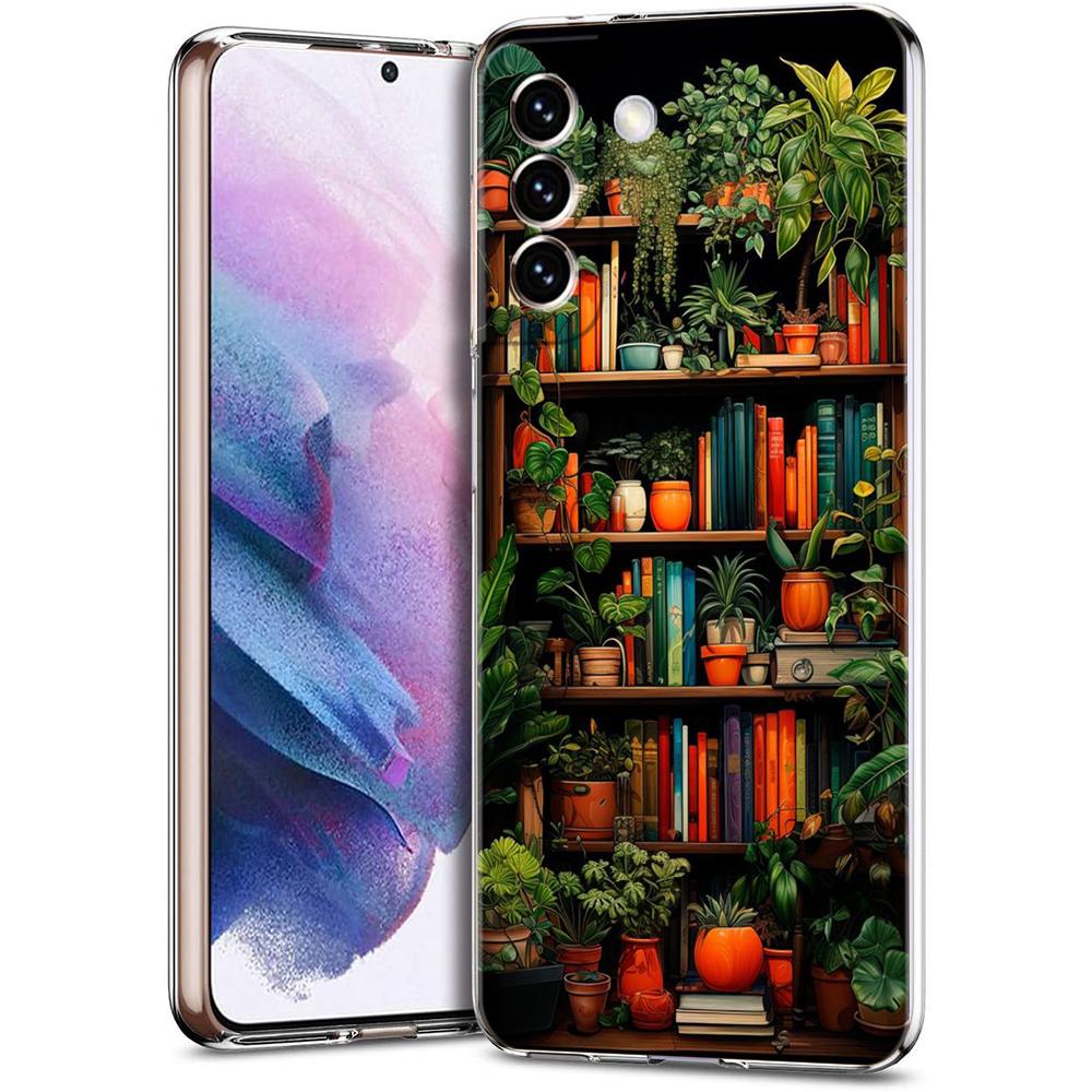 Read Books illustration Transparent Cover for Samsung Galaxy S24 S23 S22 S20 S21 FE Ultra S24 S23 S10 S10E S9 Plus 5G Phone Case