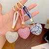 1Pc Handbag Pendant Valentine's Day Metal Ins Style Rhinestone Crystal Gift Keychain Car Key Pendant Heart-shaped Key Ring