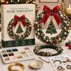 DIY Perlenkranz Bastelset, Weihnachtlicher Handgemachter Kranz Bastelset für Tür Wand Feiertagsdekoration