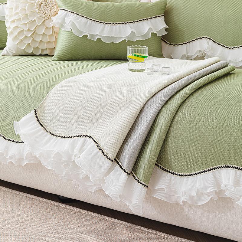 French Skirt Cool Mat Cushion  New Special-Shaped Non-Slip Sofa Cover Towel Summer Ice Silk Sofa Cushion