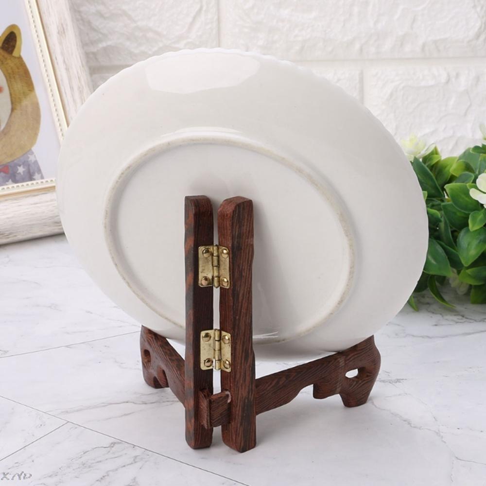 Kitchen 3-7inch Decoration Wooden Display Stand Photo Frame Stand Plate Holder Easels