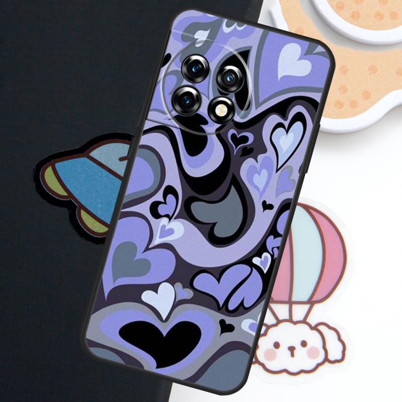 Purple Heart Swirl Aesthetic Case For OnePlus Nord CE 5 3 4 Lite N20 N30 OnePlus 15R 10T 12R 13R 15 13 12 11 10 Pro Cover