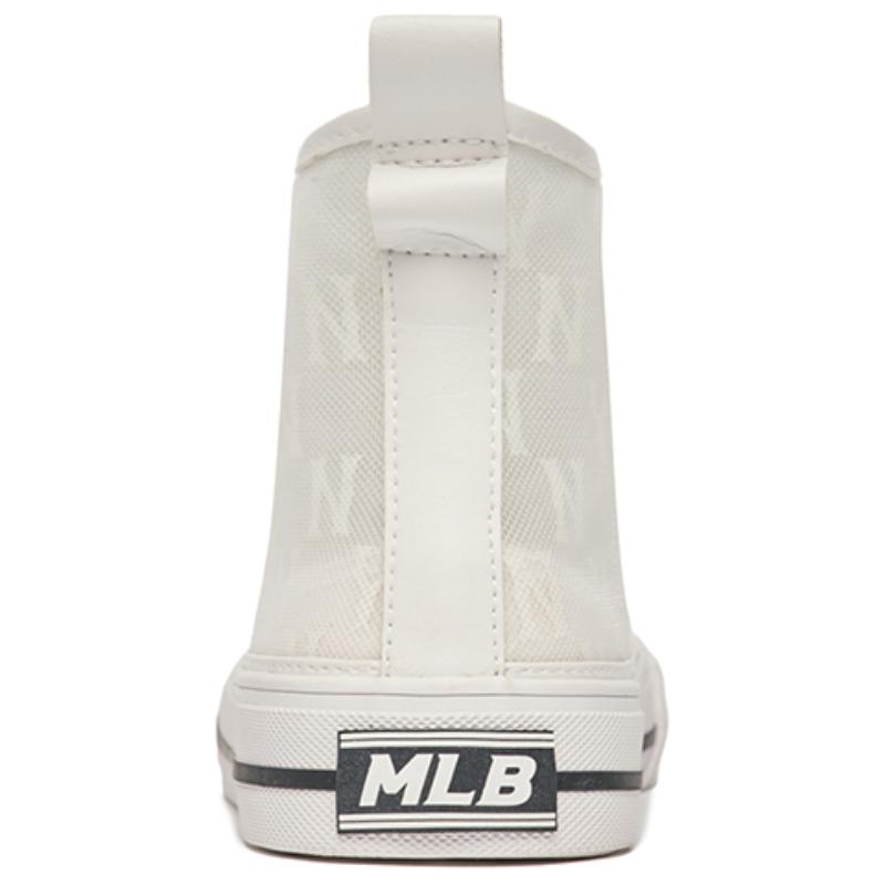 MLB Playball Anti-Slip And Wear-Resistant Lightweight Cushioning High-Top Canvas Shoes Unisex White Sneakers 3ACVCMM2N-50GRS