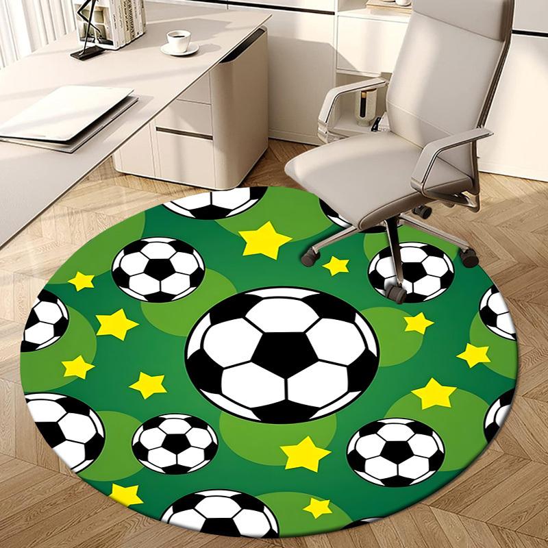 1pc Office Carpet Chair Mats Soccer Ball Pattern with Stars Perfect for Decorating Office Chairs, Living Rooms, Or Bedrooms